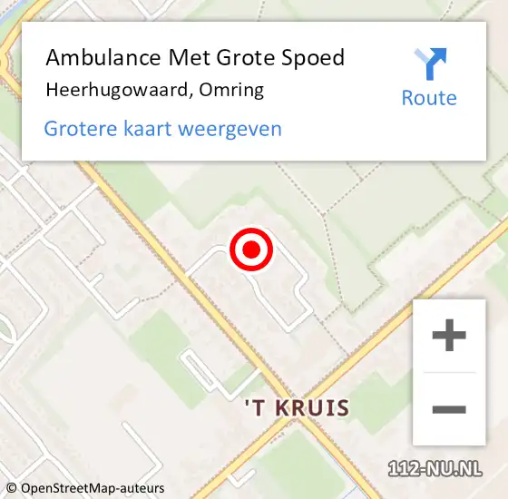 Locatie op kaart van de 112 melding: Ambulance Met Grote Spoed Naar Heerhugowaard, Omring op 27 september 2023 12:35