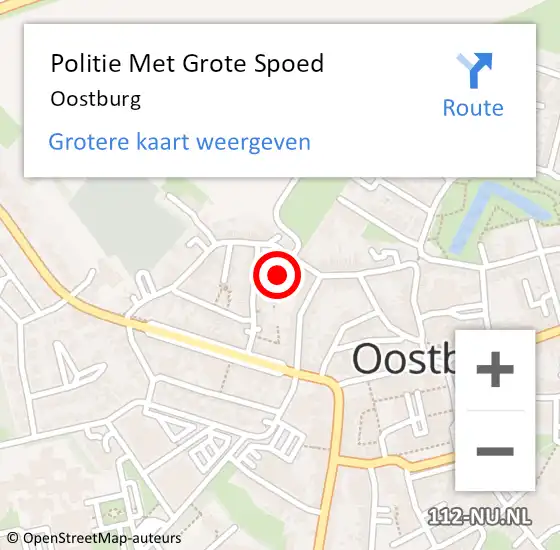 Locatie op kaart van de 112 melding: Politie Met Grote Spoed Naar Oostburg op 27 september 2023 13:02