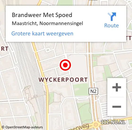 Locatie op kaart van de 112 melding: Brandweer Met Spoed Naar Maastricht, Noormannensingel op 27 september 2023 13:49