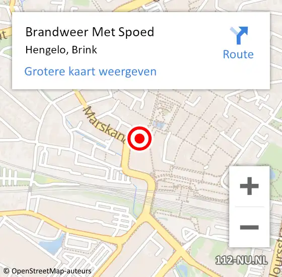 Locatie op kaart van de 112 melding: Brandweer Met Spoed Naar Hengelo, Brink op 27 september 2023 15:00