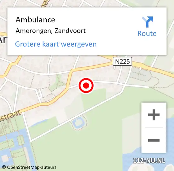 Locatie op kaart van de 112 melding: Ambulance Amerongen, Zandvoort op 9 september 2014 16:12