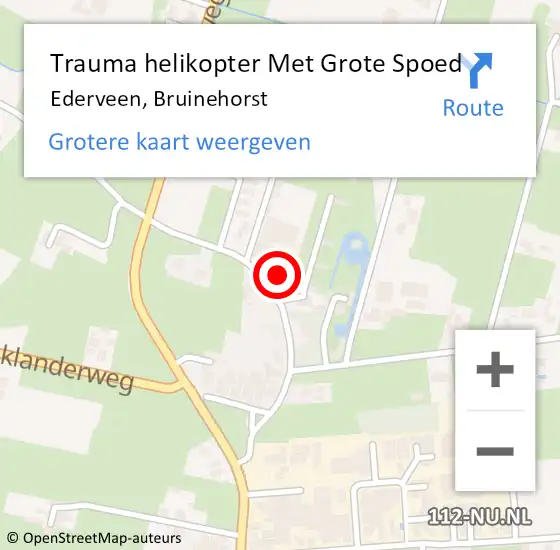 Locatie op kaart van de 112 melding: Trauma helikopter Met Grote Spoed Naar Ederveen, Bruinehorst op 27 september 2023 15:14