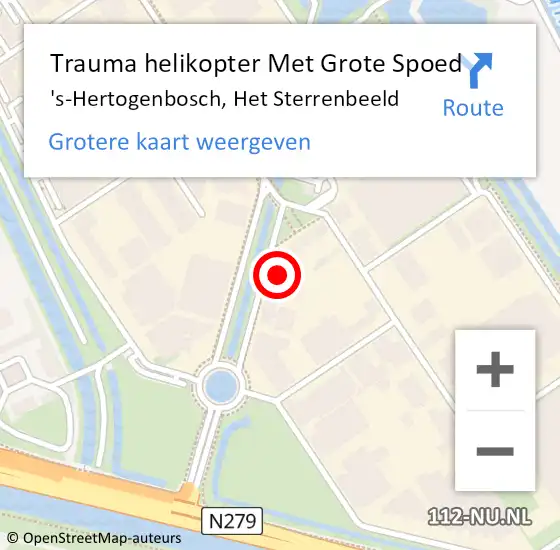 Locatie op kaart van de 112 melding: Trauma helikopter Met Grote Spoed Naar 's-Hertogenbosch, Het Sterrenbeeld op 27 september 2023 15:52
