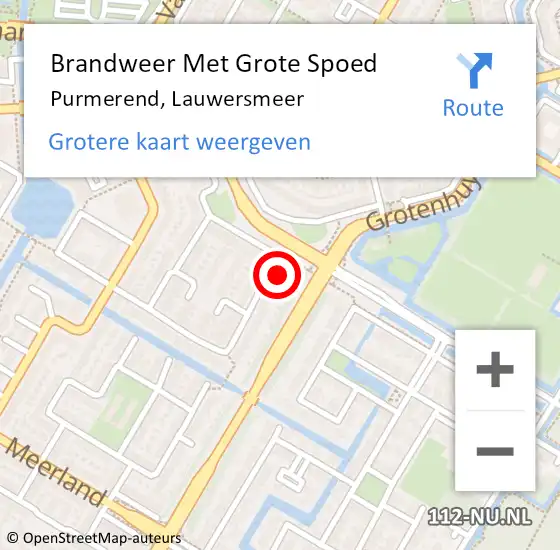 Locatie op kaart van de 112 melding: Brandweer Met Grote Spoed Naar Purmerend, Lauwersmeer op 27 september 2023 16:40