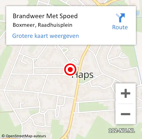 Locatie op kaart van de 112 melding: Brandweer Met Spoed Naar Boxmeer, Raadhuisplein op 27 september 2023 16:53