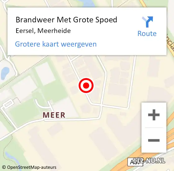 Locatie op kaart van de 112 melding: Brandweer Met Grote Spoed Naar Eersel, Meerheide op 27 september 2023 16:54