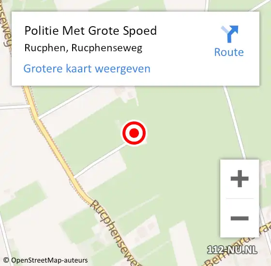 Locatie op kaart van de 112 melding: Politie Met Grote Spoed Naar Rucphen, Rucphenseweg op 27 september 2023 17:19