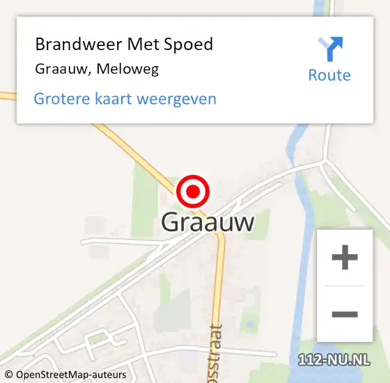 Locatie op kaart van de 112 melding: Brandweer Met Spoed Naar Graauw, Meloweg op 27 september 2023 17:33