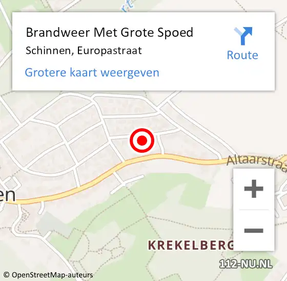 Locatie op kaart van de 112 melding: Brandweer Met Grote Spoed Naar Schinnen, Europastraat op 27 september 2023 18:31