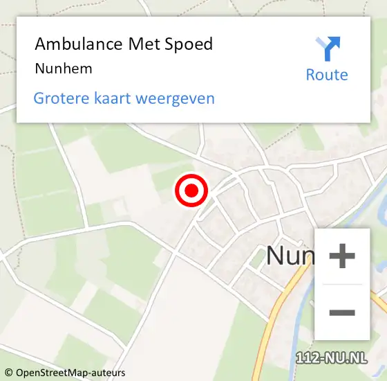 Locatie op kaart van de 112 melding: Ambulance Met Spoed Naar Nunhem op 27 september 2023 18:52