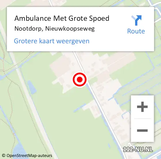 Locatie op kaart van de 112 melding: Ambulance Met Grote Spoed Naar Nootdorp, Nieuwkoopseweg op 27 september 2023 19:12