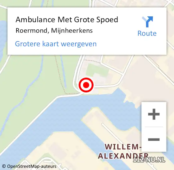 Locatie op kaart van de 112 melding: Ambulance Met Grote Spoed Naar Roermond, Mijnheerkens op 27 september 2023 19:36