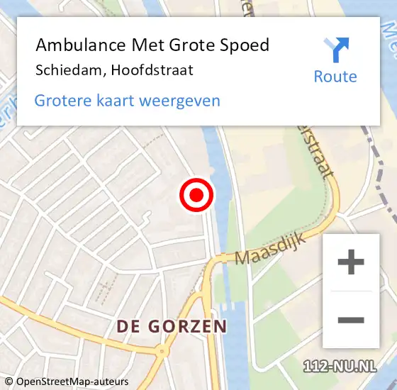 Locatie op kaart van de 112 melding: Ambulance Met Grote Spoed Naar Schiedam, Hoofdstraat op 27 september 2023 19:39