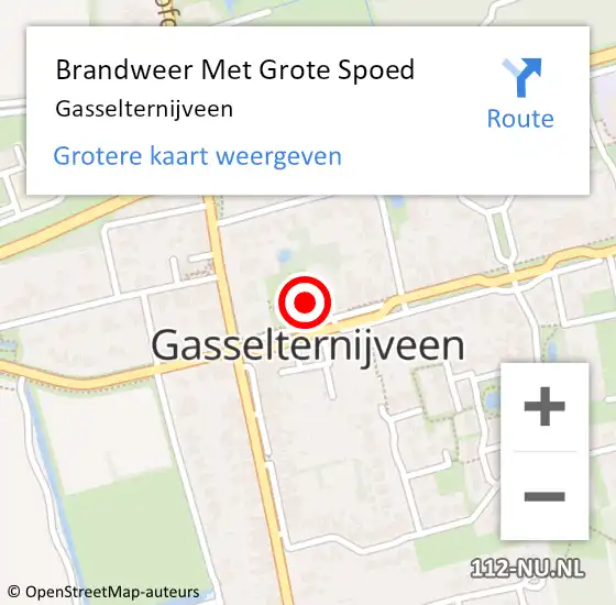 Locatie op kaart van de 112 melding: Brandweer Met Grote Spoed Naar Gasselternijveen op 27 september 2023 19:56