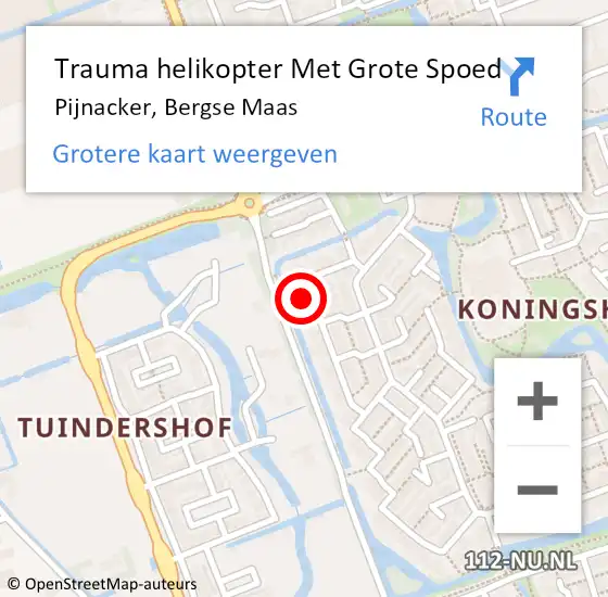 Locatie op kaart van de 112 melding: Trauma helikopter Met Grote Spoed Naar Pijnacker, Bergse Maas op 27 september 2023 19:59