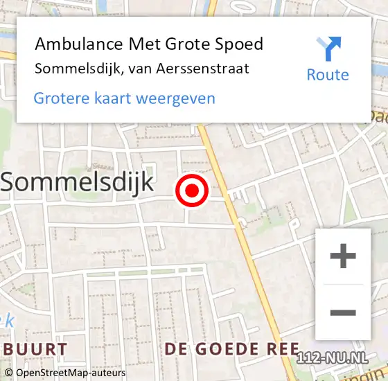 Locatie op kaart van de 112 melding: Ambulance Met Grote Spoed Naar Sommelsdijk, van Aerssenstraat op 27 september 2023 20:40