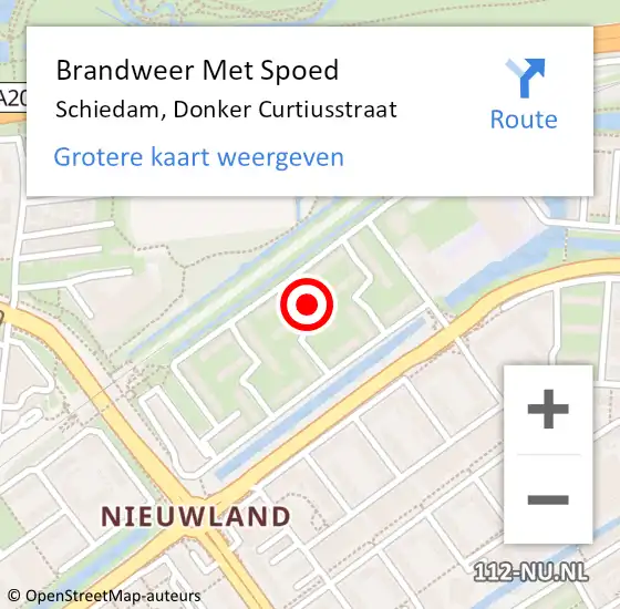 Locatie op kaart van de 112 melding: Brandweer Met Spoed Naar Schiedam, Donker Curtiusstraat op 27 september 2023 20:41