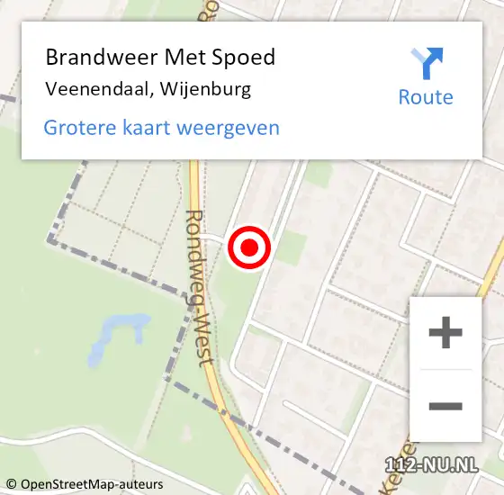 Locatie op kaart van de 112 melding: Brandweer Met Spoed Naar Veenendaal, Wijenburg op 27 september 2023 20:50