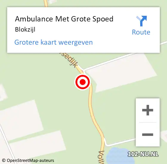 Locatie op kaart van de 112 melding: Ambulance Met Grote Spoed Naar Blokzijl op 27 september 2023 23:15