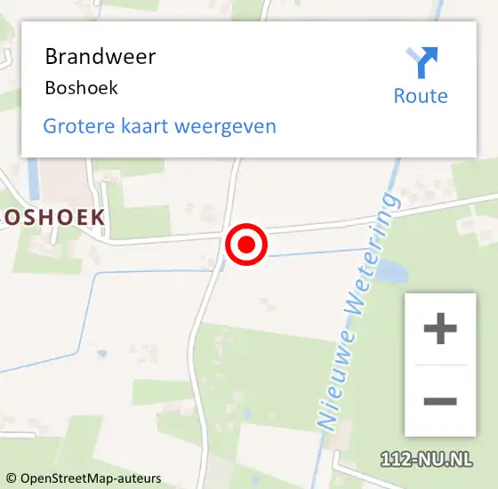 Locatie op kaart van de 112 melding: Brandweer Boshoek op 9 september 2014 17:04