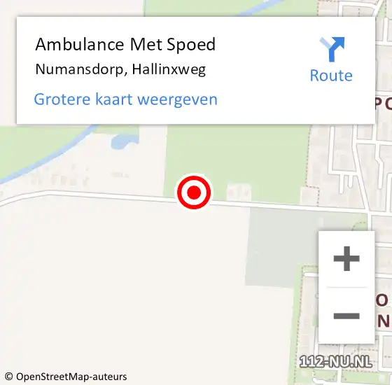 Locatie op kaart van de 112 melding: Ambulance Met Spoed Naar Numansdorp, Hallinxweg op 28 september 2023 01:42