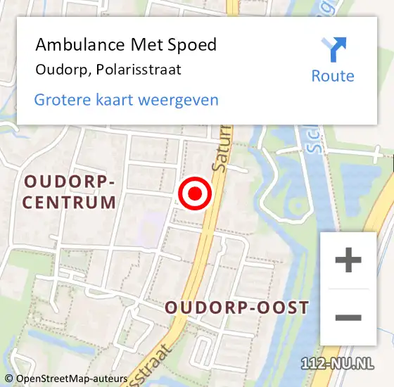Locatie op kaart van de 112 melding: Ambulance Met Spoed Naar Oudorp, Polarisstraat op 28 september 2023 02:43