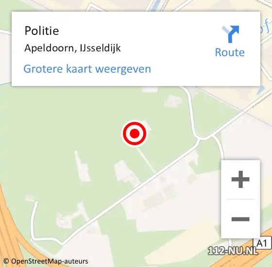 Locatie op kaart van de 112 melding: Politie Apeldoorn, IJsseldijk op 28 september 2023 05:18