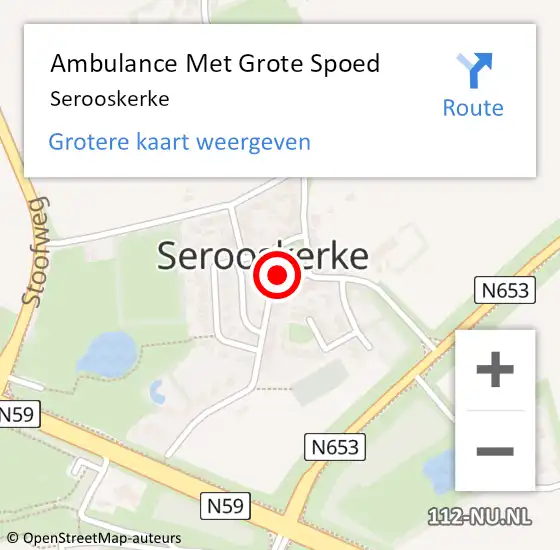 Locatie op kaart van de 112 melding: Ambulance Met Grote Spoed Naar Serooskerke op 28 september 2023 06:47