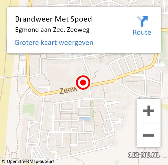 Locatie op kaart van de 112 melding: Brandweer Met Spoed Naar Egmond aan Zee, Zeeweg op 28 september 2023 07:18