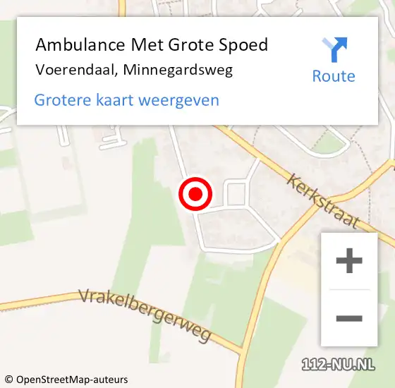 Locatie op kaart van de 112 melding: Ambulance Met Grote Spoed Naar Voerendaal, Minnegardsweg op 9 september 2014 17:14