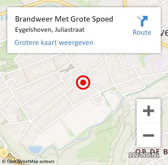 Locatie op kaart van de 112 melding: Brandweer Met Grote Spoed Naar Eygelshoven, Juliastraat op 28 september 2023 07:58