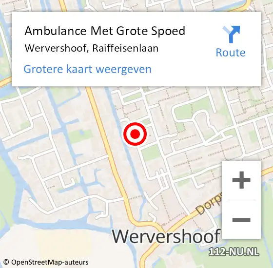 Locatie op kaart van de 112 melding: Ambulance Met Grote Spoed Naar Wervershoof, Raiffeisenlaan op 28 september 2023 08:16