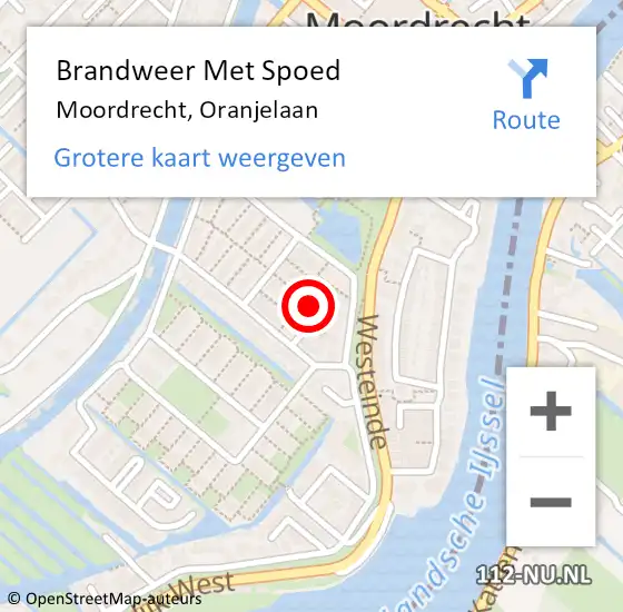 Locatie op kaart van de 112 melding: Brandweer Met Spoed Naar Moordrecht, Oranjelaan op 28 september 2023 08:21