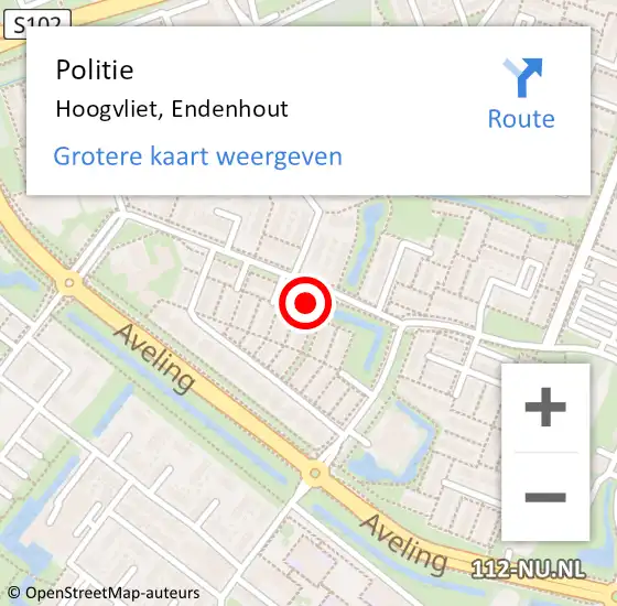 Locatie op kaart van de 112 melding: Politie Hoogvliet, Endenhout op 28 september 2023 08:39