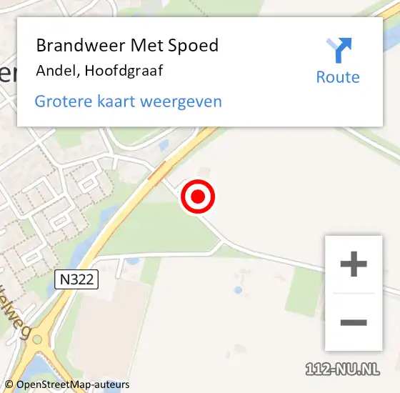 Locatie op kaart van de 112 melding: Brandweer Met Spoed Naar Andel, Hoofdgraaf op 28 september 2023 08:57