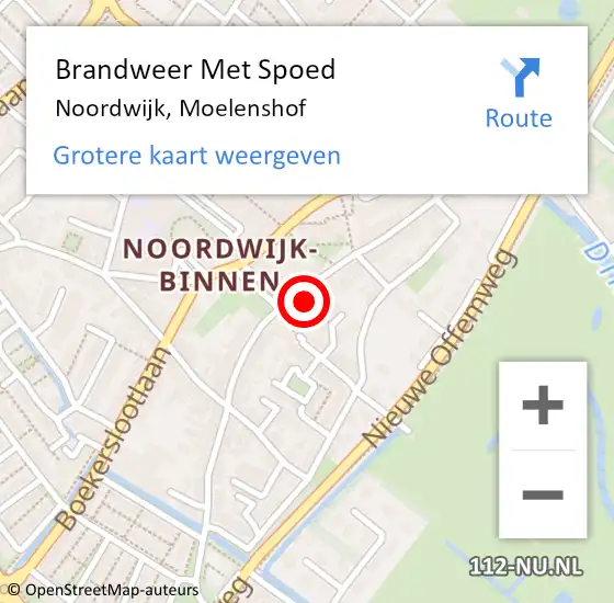 Locatie op kaart van de 112 melding: Brandweer Met Spoed Naar Noordwijk, Moelenshof op 28 september 2023 09:01