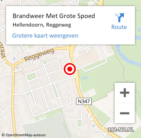 Locatie op kaart van de 112 melding: Brandweer Met Grote Spoed Naar Hellendoorn, Reggeweg op 28 september 2023 09:02