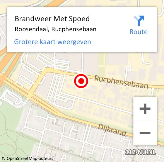 Locatie op kaart van de 112 melding: Brandweer Met Spoed Naar Roosendaal, Rucphensebaan op 28 september 2023 10:42