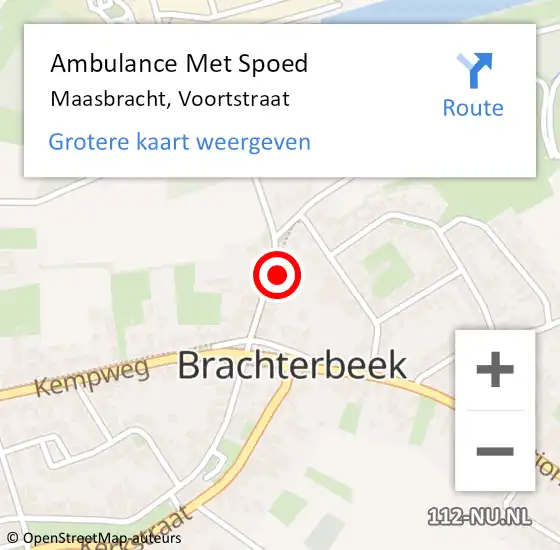 Locatie op kaart van de 112 melding: Ambulance Met Spoed Naar Maasbracht, Voortstraat op 28 september 2023 10:43