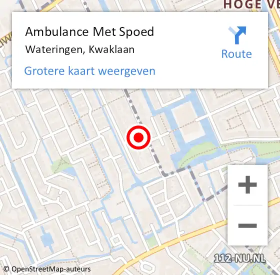 Locatie op kaart van de 112 melding: Ambulance Met Spoed Naar Wateringen, Kwaklaan op 28 september 2023 10:44