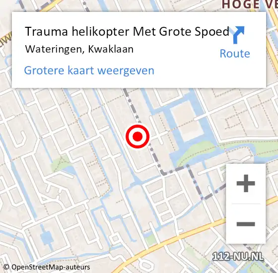 Locatie op kaart van de 112 melding: Trauma helikopter Met Grote Spoed Naar Wateringen, Kwaklaan op 28 september 2023 10:46