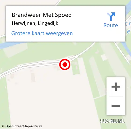 Locatie op kaart van de 112 melding: Brandweer Met Spoed Naar Herwijnen, Lingedijk op 28 september 2023 10:59