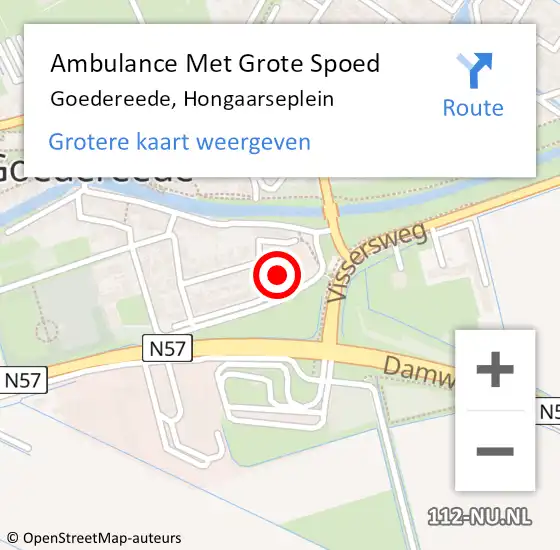 Locatie op kaart van de 112 melding: Ambulance Met Grote Spoed Naar Goedereede, Hongaarseplein op 28 september 2023 11:49