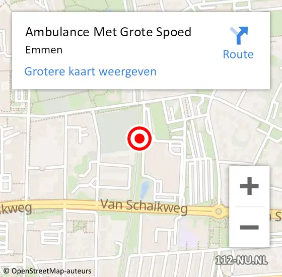 Locatie op kaart van de 112 melding: Ambulance Met Grote Spoed Naar Emmen op 9 september 2014 17:44