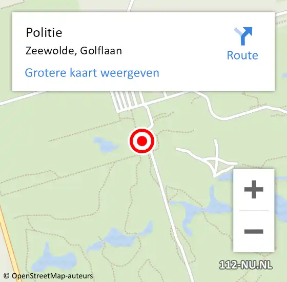 Locatie op kaart van de 112 melding: Politie Zeewolde, Golflaan op 28 september 2023 11:58