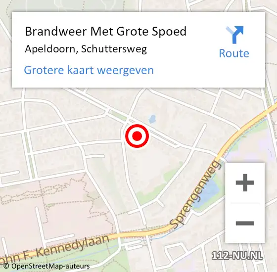 Locatie op kaart van de 112 melding: Brandweer Met Grote Spoed Naar Apeldoorn, Schuttersweg op 28 september 2023 12:12