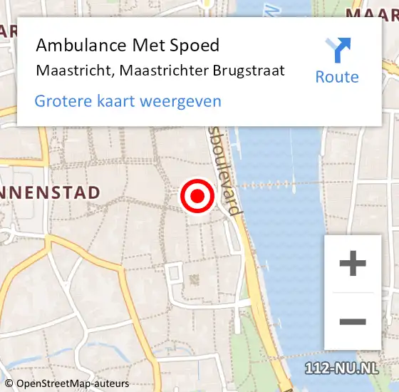 Locatie op kaart van de 112 melding: Ambulance Met Spoed Naar Maastricht, Maastrichter Brugstraat op 28 september 2023 12:20