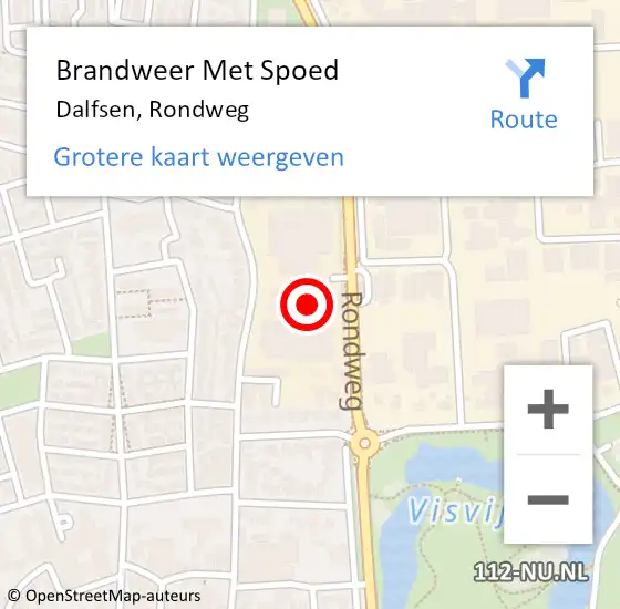 Locatie op kaart van de 112 melding: Brandweer Met Spoed Naar Dalfsen, Rondweg op 28 september 2023 12:25