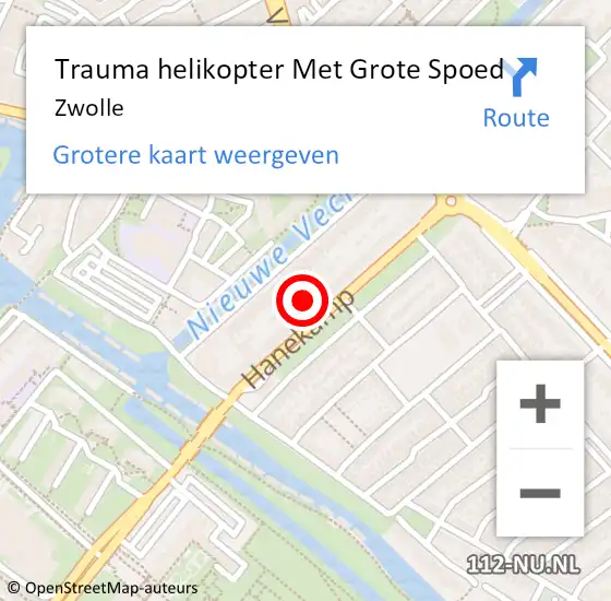 Locatie op kaart van de 112 melding: Trauma helikopter Met Grote Spoed Naar Zwolle op 28 september 2023 13:04