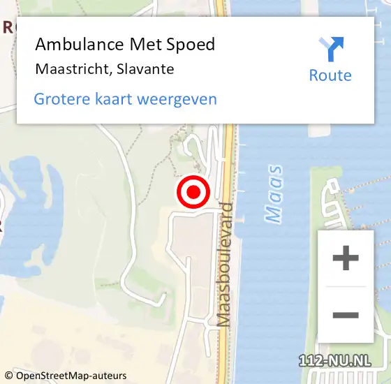 Locatie op kaart van de 112 melding: Ambulance Met Spoed Naar Maastricht, Slavante op 28 september 2023 13:14